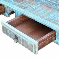 Solid Reclaimed Wood Desk - Vintage Style, Handmade, Multicolour