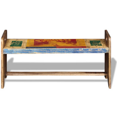 Solid Reclaimed Wood Bench - Multicoloured - 100x30x50 cm