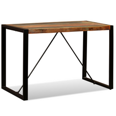 Dining Table Solid Reclaimed Wood 120 cm - Industrial Style, Durable & Unique