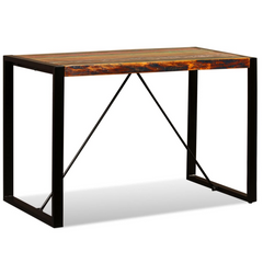 Dining Table Solid Reclaimed Wood 120 cm - Industrial Style, Durable & Unique