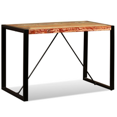 Dining Table Solid Reclaimed Wood 120 cm - Industrial Style, Durable & Unique