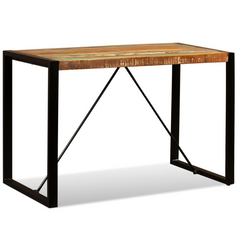 Dining Table Solid Reclaimed Wood 120 cm - Industrial Style, Durable & Unique