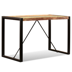 Dining Table Solid Reclaimed Wood 120 cm - Industrial Style, Durable & Unique