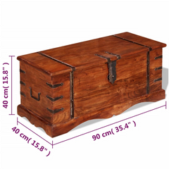 Solid Acacia Wood Storage Chest with Handles - Multi-functional Wooden Trunk for Home Décor & Storage