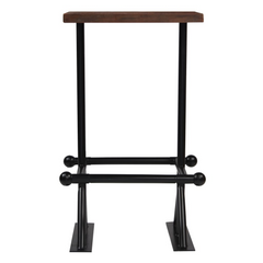 3-Piece Bar Set in Solid Reclaimed Wood – Industrial Style with Steel Frame, Including 1 Bar Table and 2 Bar Chairs