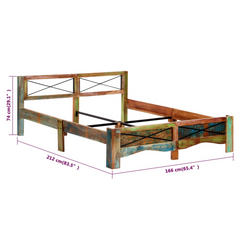 Bed Frame without Mattress Solid Reclaimed Wood 160x200 cm