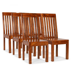 Dining Chairs Set of 6 - Solid Acacia Wood, Modern & Elegant Design