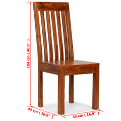 Dining Chairs Set of 6 - Solid Acacia Wood, Modern & Elegant Design