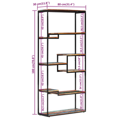 Bookcase 80x30x180 cm - Solid Reclaimed Wood