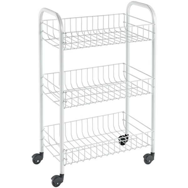 Kitchen Trolley with 3 Baskets Siena White - Convenient Storage Solution