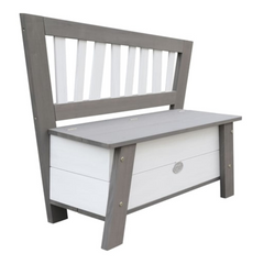 Storage Bench Corky Grey and White - Stylish & Practical Toy Storage Solution