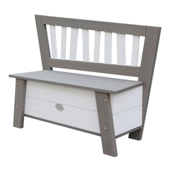 Storage Bench Corky Grey and White - Stylish & Practical Toy Storage Solution