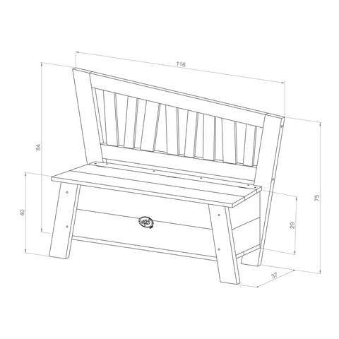 Storage Bench Corky Grey and White - Stylish & Practical Toy Storage Solution