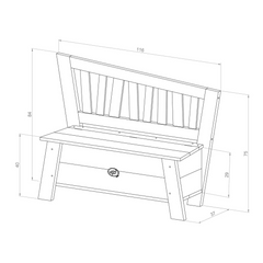 Storage Bench Corky Grey and White - Stylish & Practical Toy Storage Solution