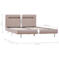 Bed Frame with LED without Mattress Cappuccino 135x190 cm Double