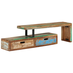 TV Stand Solid Wood Reclaimed - Antique-Styled Design for Your Living Room