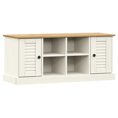 Shoe Bench VIGO White - 106x35x45 cm, Solid Pine Wood, Modern Entryway Storage Solution