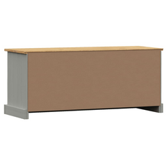 Shoe Bench VIGO in Grey - 106x35x45 cm - Solid Pine Wood with Ample Storage and Elegant Metal Knobs