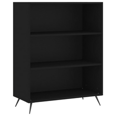 Modern Black Bookcase | 69.5x32.5x90 cm Engineered Wood | Stylish & Functional Storage Solution