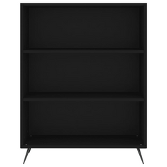 Modern Black Bookcase | 69.5x32.5x90 cm Engineered Wood | Stylish & Functional Storage Solution