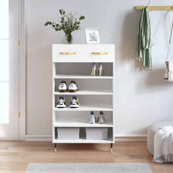 Shoe Cabinet White 60x35x105 cm Engineered Wood - Organize Your Shoes in Style