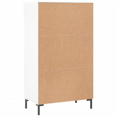 White Shoe Cabinet - 60x35x105 cm, Engineered Wood, Ample Storage with Drawer and Shelves, Modern Design