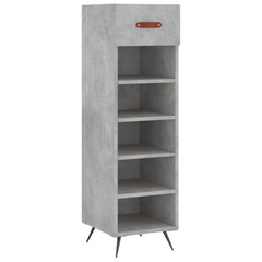 Concrete Grey Shoe Cabinet 30x35x105 cm | Stylish & Durable Engineered Wood Organizer