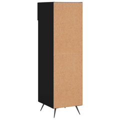 Black Shoe Cabinet - 5 Compartment & Drawer Storage - Engineered Wood - 30x35x105 cm