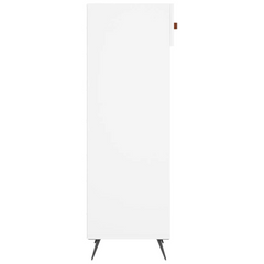 White Shoe Cabinet - 30x35x105 cm, Engineered Wood with Iron Feet, Stylish and Durable Shoe Storage Solution