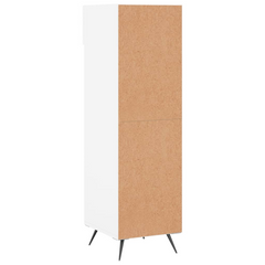 White Shoe Cabinet - 30x35x105 cm, Engineered Wood with Iron Feet, Stylish and Durable Shoe Storage Solution