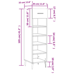 Shoe Cabinet White 30x35x105 cm - Organize Your Shoes in Style