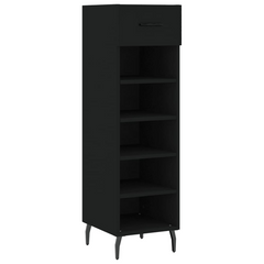 Black Shoe Cabinet - Sleek, Space-Saving Storage Solution for All Your Footwear - 30x35x105 cm