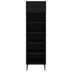 Black Shoe Cabinet - Sleek, Space-Saving Storage Solution for All Your Footwear - 30x35x105 cm