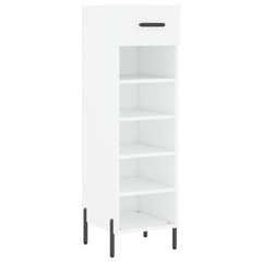 White Shoe Cabinet – Sleek & Modern Storage Solution, 30x35x105 cm in Engineered Wood