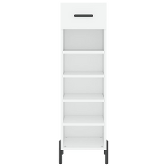 White Shoe Cabinet – Sleek & Modern Storage Solution, 30x35x105 cm in Engineered Wood