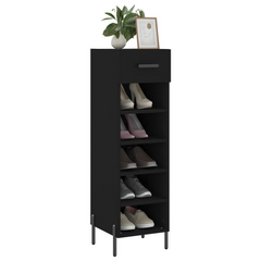 Black Shoe Cabinet - Stylish Storage Solution (30x35x105 cm)