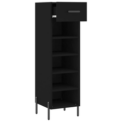 Black Shoe Cabinet - Stylish Storage Solution (30x35x105 cm)