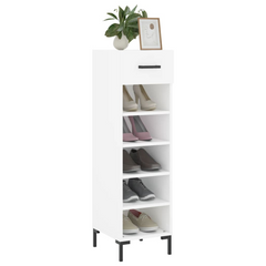 Shoe Cabinet White | Stylish & Durable 30x35x105 cm | Engineered Wood | Ample Storage & Modern Design