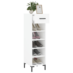 Shoe Cabinet White | Stylish & Durable 30x35x105 cm | Engineered Wood | Ample Storage & Modern Design