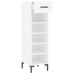 Shoe Cabinet White | Stylish & Durable 30x35x105 cm | Engineered Wood | Ample Storage & Modern Design