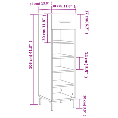 Shoe Cabinet White | Stylish & Durable 30x35x105 cm | Engineered Wood | Ample Storage & Modern Design