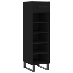 Stylish Shoe Cabinet Black 30x35x105 cm | Modern Engineered Wood Storage Solution