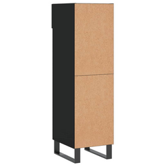 Stylish Shoe Cabinet Black 30x35x105 cm | Modern Engineered Wood Storage Solution