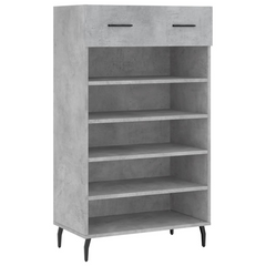 Shoe Cabinet Concrete Grey 60x35x105 cm - Stylish Engineered Wood Shoe Organizer with Drawer and Open Compartments