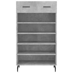 Shoe Cabinet Concrete Grey 60x35x105 cm - Stylish Engineered Wood Shoe Organizer with Drawer and Open Compartments