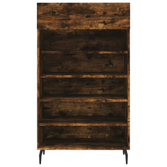 Smoked Oak Shoe Cabinet - 60x35x105 cm, Engineered Wood, Elegant & Durable Storage Solution