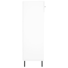 Shoe Cabinet - Elegant White Storage Unit, 60x35x105 cm, Engineered Wood with Iron Feet