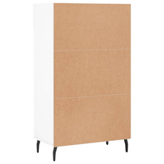 Shoe Cabinet - Elegant White Storage Unit, 60x35x105 cm, Engineered Wood with Iron Feet