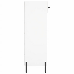 White Shoe Cabinet 60x35x105 cm - Modern Engineered Wood Storage Unit