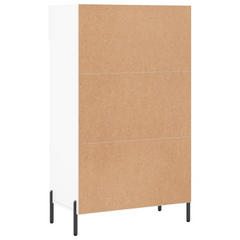 White Shoe Cabinet 60x35x105 cm - Modern Engineered Wood Storage Unit